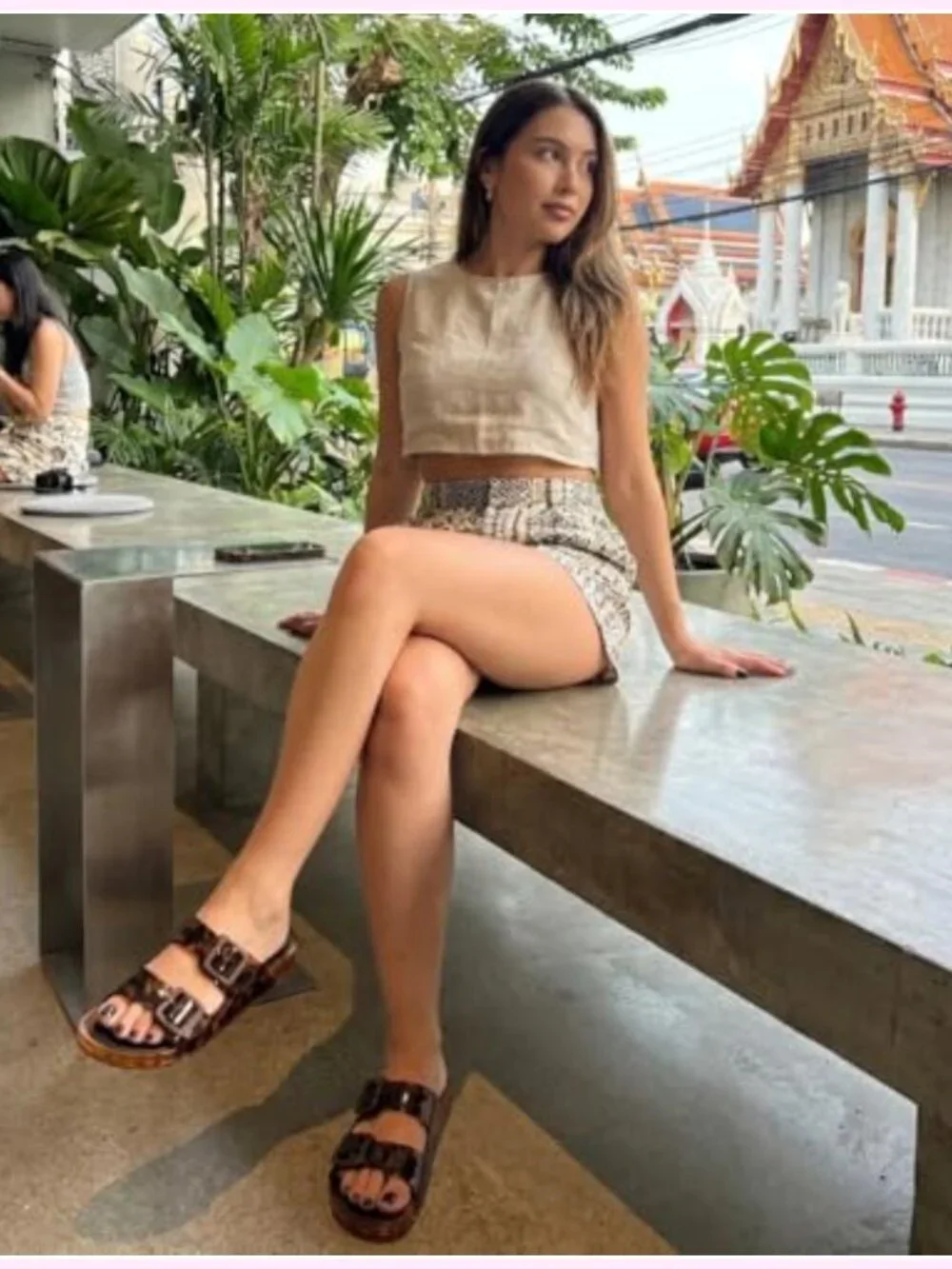 Water Resistant Double Buckle Adjustable Slide Sandals for Women Beach Casual